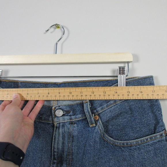 Levi's 505 Denim Jean Shorts Blue Classic Fit 34 Men 100% Cotton Casual 500 - Picture 8 of 12